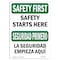Signmission OSHA Sign, Starts Here Bilingual, 10in X 7in Rigid Plastic, 7" W, 10" L, Landscape OS-SF-P-710-L-10875 - alternate 1